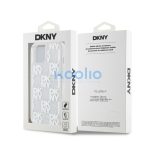 DKNY Liquid Glitter Checkered Pattern iPhone 15 hátlap tok, átlátszó