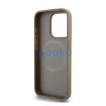 DKNY PU Leather Repeat Pattern Bottom Stripe iPhone 15 Pro Max hátlap tok, barna