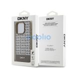 DKNY PU Leather Repeat Pattern Bottom Stripe iPhone 15 Pro Max hátlap tok, barna