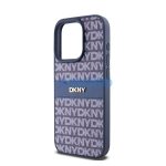 DKNY PU Leather Repeat Pattern Tonal Stripe iPhone 15 Pro Max hátlap tok, kék