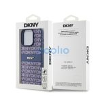 DKNY PU Leather Repeat Pattern Tonal Stripe iPhone 15 Pro Max hátlap tok, kék