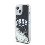 DKNY Liquid Glitter Big Logo Apple iPhone 15 Plus / 14 Plus hátlap tok, fekete, DKHCP15MLBNAEK