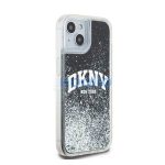 DKNY Liquid Glitter Big Logo Apple iPhone 15 Plus / 14 Plus hátlap tok, fekete, DKHCP15MLBNAEK
