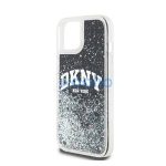 DKNY Liquid Glitter Big Logo Apple iPhone 15 Plus / 14 Plus hátlap tok, fekete, DKHCP15MLBNAEK