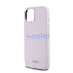 DKNY Liquid Silicone Small Metal Logo Apple iPhone 15 Plus / 14 Plus Magsafe hátlap tok, rózsaszín, DKHMP15MSMCHLP