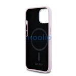 DKNY Liquid Silicone Small Metal Logo Apple iPhone 15 Plus / 14 Plus Magsafe hátlap tok, rózsaszín, DKHMP15MSMCHLP