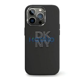   DKNY Liquid Silicone Metal Logo Apple iPhone 15 Pro Max hátlap tok, fekete, DKHCP15XSMCBSK