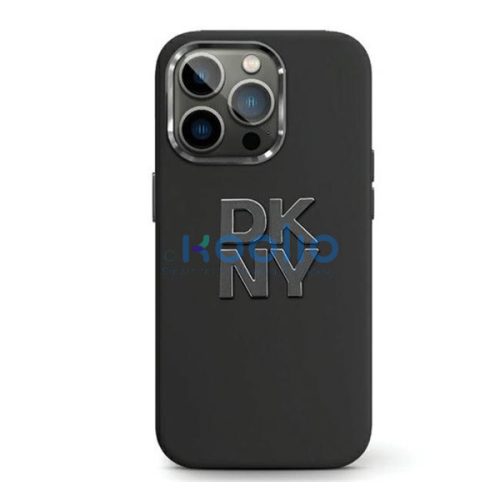 DKNY Liquid Silicone Metal Logo Apple iPhone 15 Pro Max hátlap tok, fekete, DKHCP15XSMCBSK