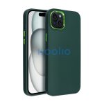 Frame iPhone 15 Plus közepesen ütésálló tok kameravédő kerettel, zöld