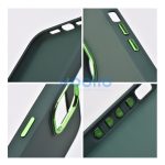 Frame iPhone 15 Plus közepesen ütésálló tok kameravédő kerettel, zöld