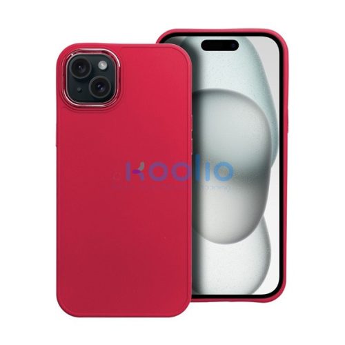 Frame iPhone 15 Plus közepesen ütésálló tok kameravédő kerettel, magenta