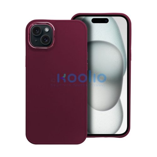Frame iPhone 15 Plus közepesen ütésálló tok kameravédő kerettel, lila