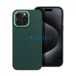 Frame iPhone 15 Pro Max közepesen ütésálló tok kameravédő kerettel, zöld