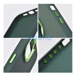 Frame iPhone 15 Pro Max közepesen ütésálló tok kameravédő kerettel, zöld