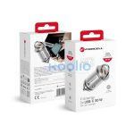 Forcell F-energy Mini autós szivargyújtó töltő 2xUSB-C, PD, 30W, ezüst