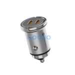 Forcell F-energy Mini autós szivargyújtó töltő 2xUSB-C, PD, 30W, ezüst