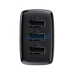 Baseus kompakt gyorstöltő 3x USB, 17W, Fekete