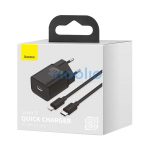 Baseus Super Si USB-AUSB-C gyorstöltő 1 m-es USB-AUSB-C-Lightning kábellel, 20W, fekete