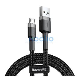   Baseus Cafule USB / Micro-USB töltő- és adatkábel, 2,4A, 1m, szürke-fekete