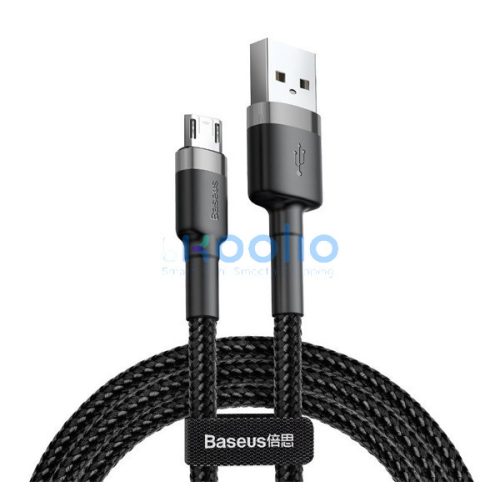 Baseus Cafule USB / Micro-USB töltő- és adatkábel, 2,4A, 1m, szürke-fekete