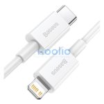 Baseus Superior Series USB-C / Lightning töltő- és adatkábel, 20W, PD, 1m, fehér