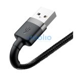 Baseus Cafule USB / Lightning töltő- és adatkábel, 2.4A, 1 m, szürke-fekete