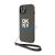 DKNY PU Leather Stack Logo Apple iPhone 15 hátlap tok csuklópánttal, barna