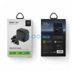 Energea Travelite GAN66 1xUSB-A/ 2xUSB-C utazó gyorstöltő adapter, (PD-PPS-QC 3.0) 66W, fekete (US/EU)