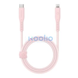   Energea Flow C94 USB-C / Lightning MFI szövet gyorstöltő- és adatkábel, 1.5m, 60W, 3A, rózsaszín