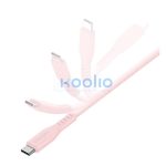 Energea Flow C94 USB-C / Lightning MFI szövet gyorstöltő- és adatkábel, 1.5m, 60W, 3A, rózsaszín