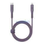 Energea Flow C94 USB-C / Lightning MFI szövet gyorstöltő- és adatkábel, 1.5m, 60W, 3A, lila