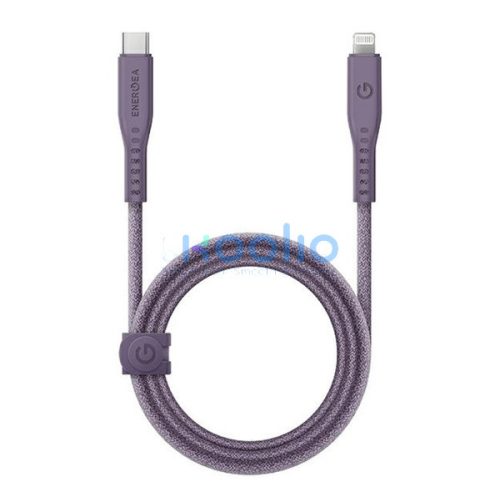 Energea Flow C94 USB-C / Lightning MFI szövet gyorstöltő- és adatkábel, 1.5m, 60W, 3A, lila