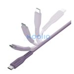 Energea Flow C94 USB-C / Lightning MFI szövet gyorstöltő- és adatkábel, 1.5m, 60W, 3A, lila