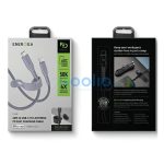 Energea Flow C94 USB-C / Lightning MFI szövet gyorstöltő- és adatkábel, 1.5m, 60W, 3A, lila