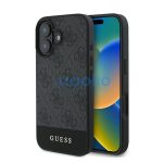 Guess 4G Bottom Stripe Apple iPhone 16 Plus hátlap tok, szürke GUHCP16MG4GLGR