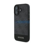 Guess 4G Bottom Stripe Apple iPhone 16 Plus hátlap tok, szürke GUHCP16MG4GLGR