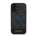 Guess 4G Bottom Stripe Apple iPhone 16 Plus hátlap tok, szürke GUHCP16MG4GLGR