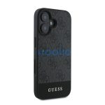 Guess 4G Bottom Stripe Apple iPhone 16 Plus hátlap tok, szürke GUHCP16MG4GLGR