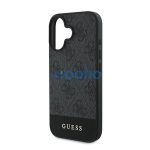 Guess 4G Bottom Stripe Apple iPhone 16 Plus hátlap tok, szürke GUHCP16MG4GLGR