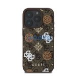 Guess Peony On 4G Background Apple iPhone 16 Pro MagSafe kompatibilis tok, barna GUHMP16LP4PWPW