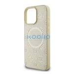 Guess Saffiano Peony Classic Logo Apple iPhone 16 Pro hátlap tok, arany GUHMP16LPSAPSMED