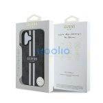 Guess 4G Printed Stripes MagSafe Apple iPhone 16 Plus hátlap tok, fekete/barna GUHMP16MP4RPSK