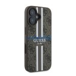 Guess 4G Printed Stripes MagSafe Apple iPhone 16 Plus hátlap tok, barna GUHMP16MP4RPSW