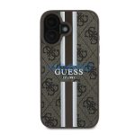 Guess 4G Printed Stripes MagSafe Apple iPhone 16 Plus hátlap tok, barna GUHMP16MP4RPSW
