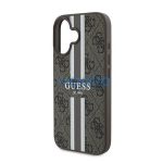 Guess 4G Printed Stripes MagSafe Apple iPhone 16 Plus hátlap tok, barna GUHMP16MP4RPSW