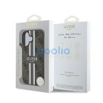 Guess 4G Printed Stripes MagSafe Apple iPhone 16 Plus hátlap tok, barna GUHMP16MP4RPSW