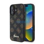 Guess PU Peony Script Apple iPhone 16 Plus MagSafe kompatibilis tok, fekete/barna GUHMP16MPGPYSK