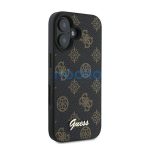 Guess PU Peony Script Apple iPhone 16 Plus MagSafe kompatibilis tok, fekete/barna GUHMP16MPGPYSK