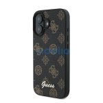 Guess PU Peony Script Apple iPhone 16 Plus MagSafe kompatibilis tok, fekete/barna GUHMP16MPGPYSK