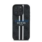 Guess 4G Printed Stripes MagSafe Apple iPhone 16 Pro Max hátlap tok, fekete/barna GUHMP16XP4RPSK